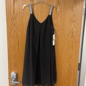 MSK X-Large Women's Black Rhinestone-Embellished Shift Dress